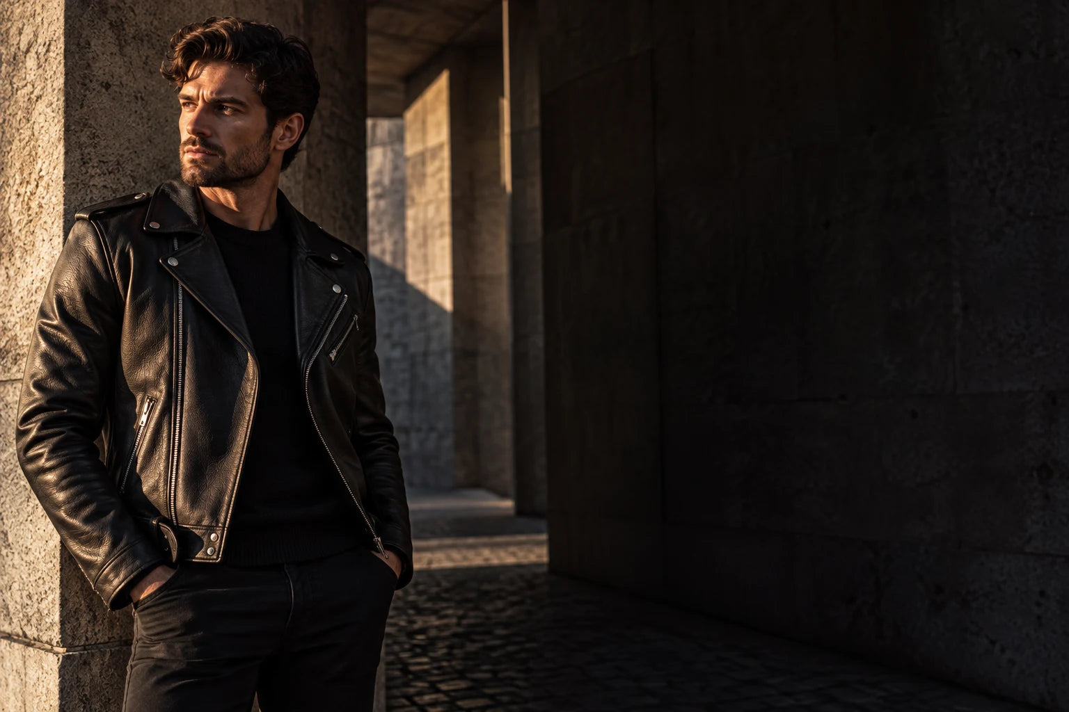 Model wearing a Hunterbull jacket